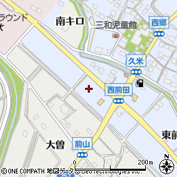 愛知県常滑市久米西前田周辺の地図
