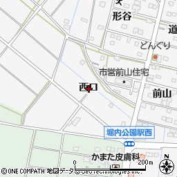 愛知県安城市堀内町西口周辺の地図