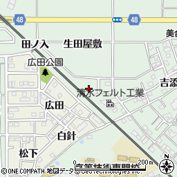 愛知県岡崎市美合町田ノ入周辺の地図