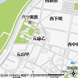 愛知県岡崎市中之郷町元山乙周辺の地図