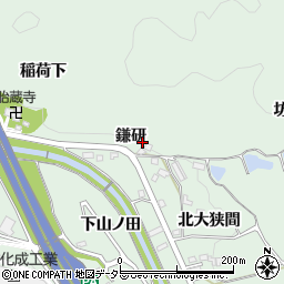 愛知県岡崎市保母町鎌研周辺の地図