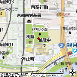〒612-8107 京都府京都市伏見区桃陵町の地図