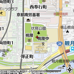 京都府京都市伏見区桃陵町周辺の地図