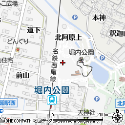 愛知県安城市堀内町切欠周辺の地図