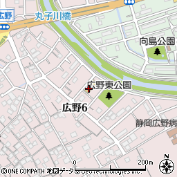 静岡市役所　広野保育園周辺の地図