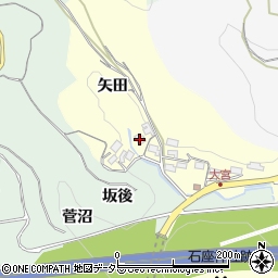 愛知県新城市大宮（矢田）周辺の地図