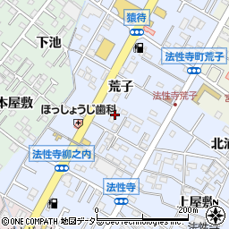 愛知県岡崎市法性寺町荒子70周辺の地図