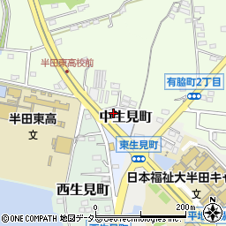 愛知県半田市中生見町3周辺の地図