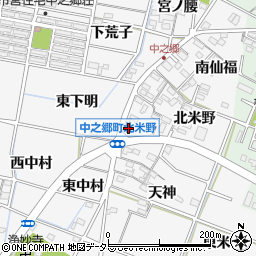 愛知県岡崎市中之郷町北米野4周辺の地図