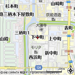 京都府京都市伏見区下中町周辺の地図