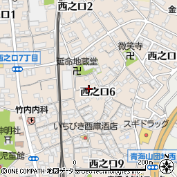 愛知県常滑市西之口周辺の地図
