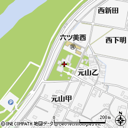 愛知県岡崎市中之郷町元山周辺の地図