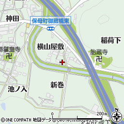 愛知県岡崎市保母町横山屋敷29周辺の地図