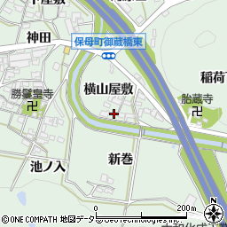 愛知県岡崎市保母町横山屋敷31周辺の地図