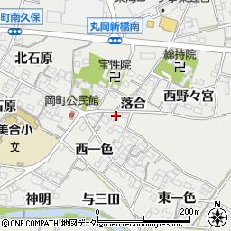 愛知県岡崎市岡町落合107周辺の地図