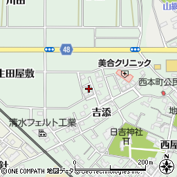 愛知県岡崎市美合町吉添22周辺の地図