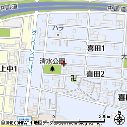 兵庫県加東市喜田2丁目周辺の地図