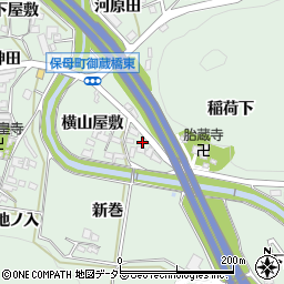 愛知県岡崎市保母町横山屋敷21周辺の地図