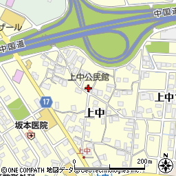 上中公民館周辺の地図