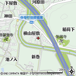 愛知県岡崎市保母町横山屋敷28周辺の地図