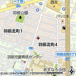 愛知県岡崎市羽根北町周辺の地図