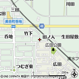 愛知県岡崎市美合町中荒子周辺の地図