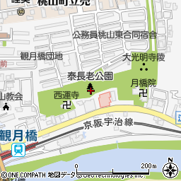 京都府京都市伏見区桃山町泰長老周辺の地図
