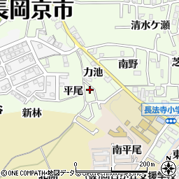 京都府長岡京市長法寺力池周辺の地図