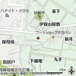 愛知県岡崎市保母町野田周辺の地図