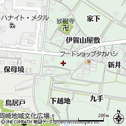 愛知県岡崎市保母町（野田）周辺の地図