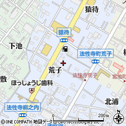 愛知県岡崎市法性寺町荒子35周辺の地図