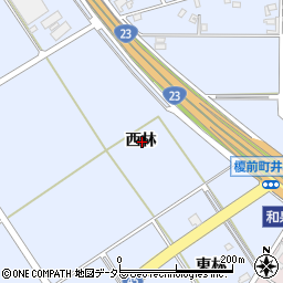 愛知県安城市榎前町西林周辺の地図