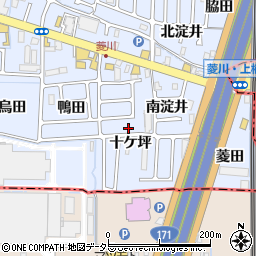 京都府向日市上植野町（十ケ坪）周辺の地図