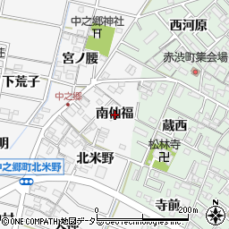 愛知県岡崎市中之郷町南仙福周辺の地図