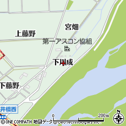 愛知県岡崎市下佐々木町下川成周辺の地図