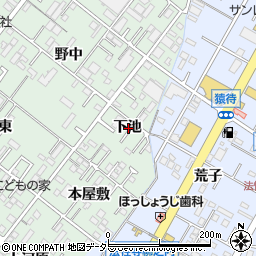 愛知県岡崎市赤渋町下池周辺の地図