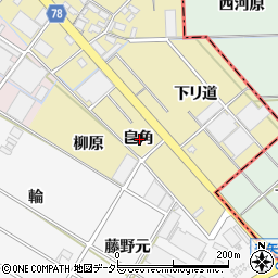 愛知県安城市河野町皀角周辺の地図