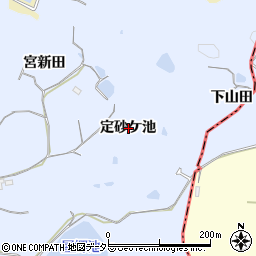 愛知県知多郡阿久比町宮津定砂ケ池周辺の地図