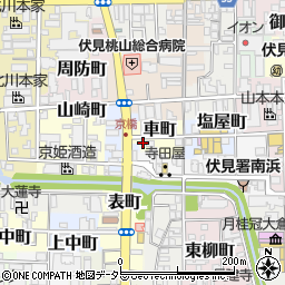 京都府京都市伏見区車町293周辺の地図