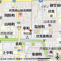 京都府京都市伏見区車町272周辺の地図