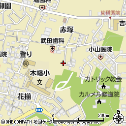 京都府宇治市木幡赤塚36周辺の地図