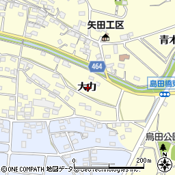 愛知県常滑市矢田大力周辺の地図
