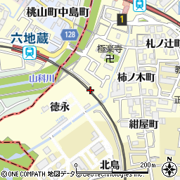 京都府宇治市六地蔵徳永周辺の地図