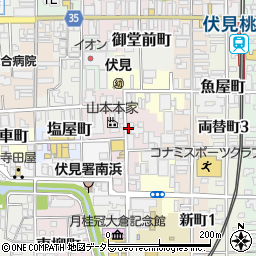 京都府京都市伏見区上油掛町周辺の地図