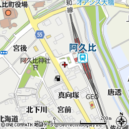 ソフトバンク　阿久比駅前周辺の地図