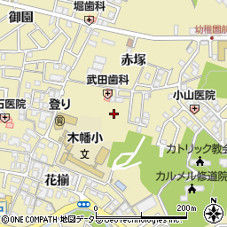 京都府宇治市木幡（赤塚）周辺の地図
