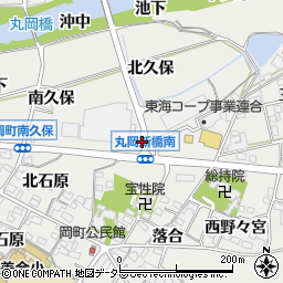 愛知県岡崎市岡町方便周辺の地図