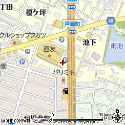 西友岡崎店駐車場周辺の地図