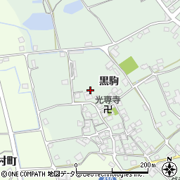 兵庫県加西市北条町（黒駒）周辺の地図