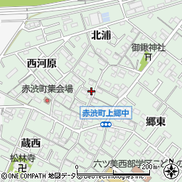 愛知県岡崎市赤渋町上郷中周辺の地図